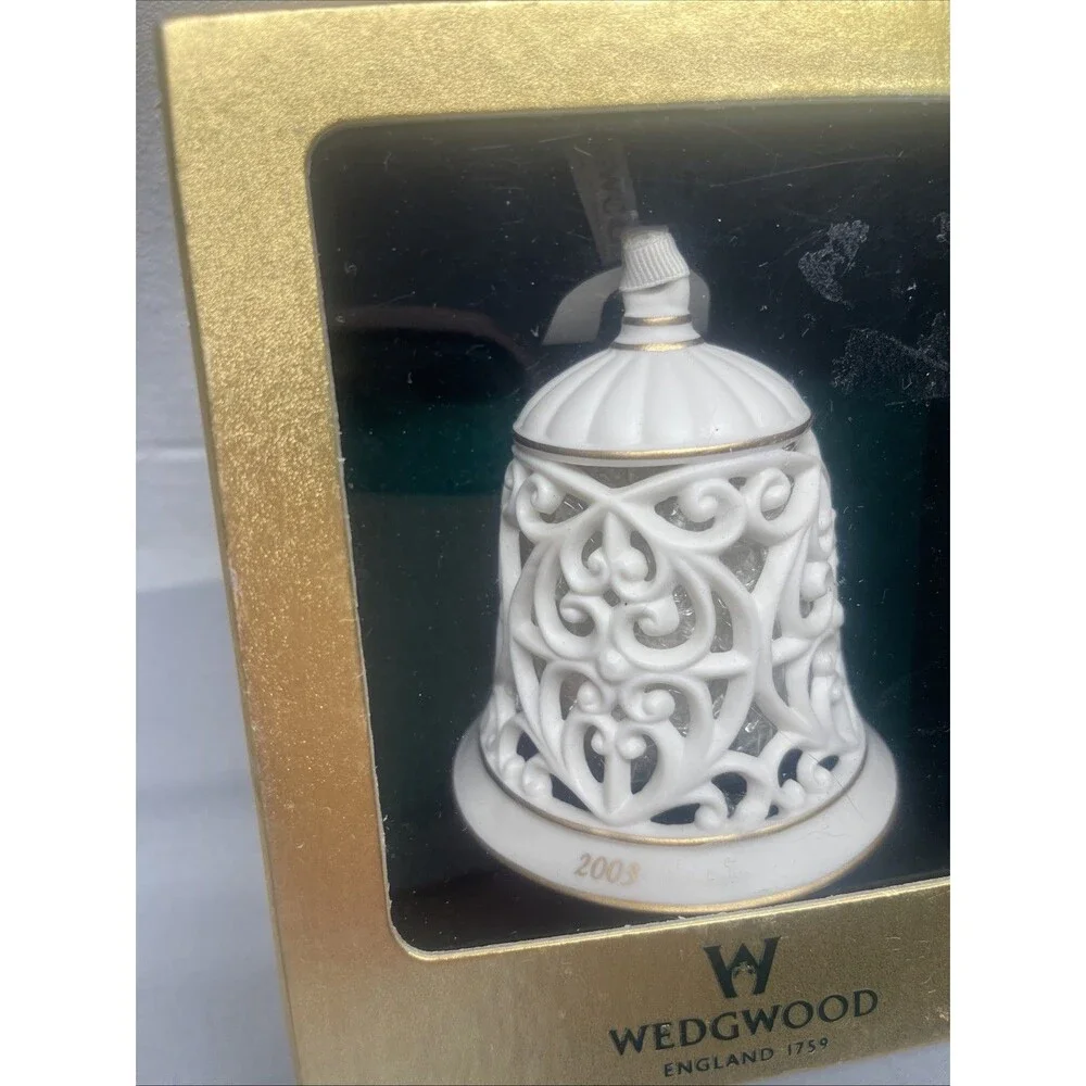 Rare Wedgwood Ornament Annual Pierced Bell 2003 Porcelain New In Original Box EC